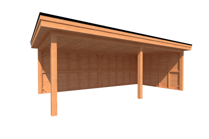 Houten veranda plat dak 700 x 350cm