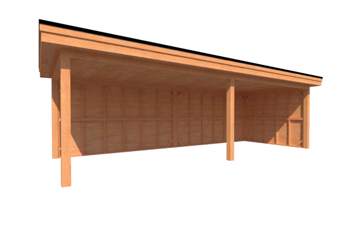 Houten veranda plat dak 800 x 300cm