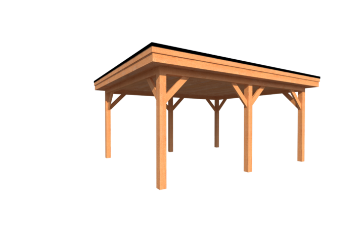 Houten carport plat dak 500 x 400cm