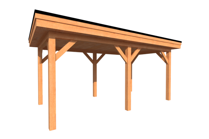 Houten carport plat dak 550 x 250cm