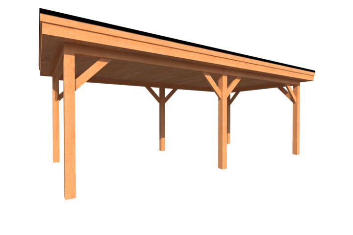 Houten carport plat dak 650 x 300cm
