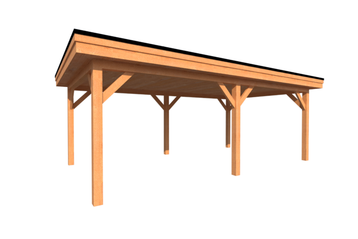 Houten carport plat dak 650 x 350cm