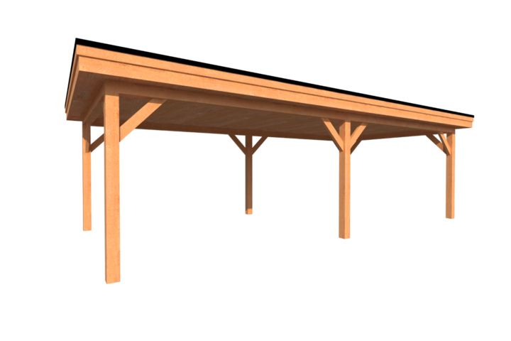Houten carport plat dak 800 x 350cm